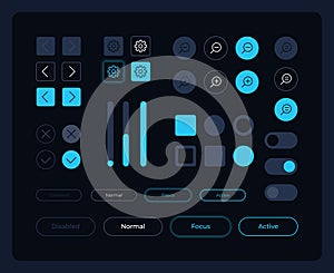 Multiple buttons UI elements kit