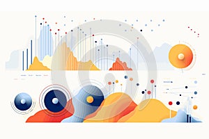 multiple charts vector flat minimalistic isolated illustration