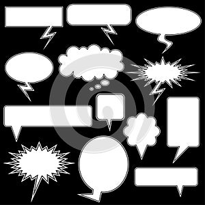 Multiple Chat Icons - black and white