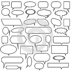 Multiple Chat Icons - black and white