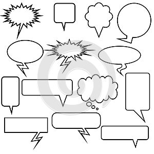 Multiple Chat Icons - black and white