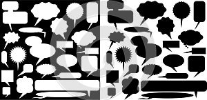 Multiple Chat Icons - black and white