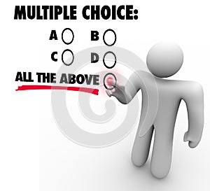 Multiple Choice All the Above Options Test Quiz Uncertainty Guess photo