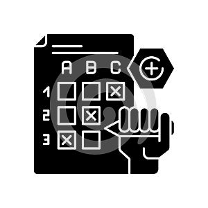 Multiple choice exam black glyph icon