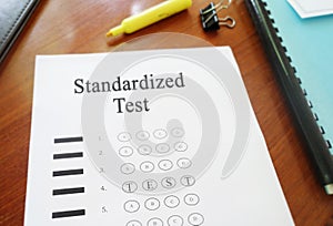 Multiple choice standardized test photo