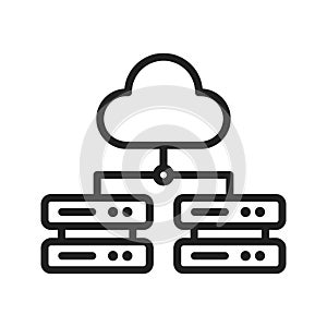 Multiple Cloud Servers icon vector image. Suitable for mobile apps, web apps and print media.