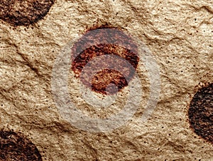 Multiple coffee cup stains on paper image