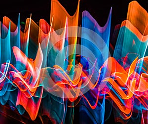 Multiple colored abstract lights in motion.