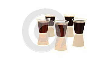 Multiple communion cups with wine