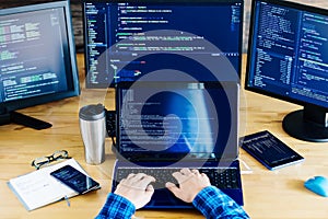Software developer, freelancer working with program code