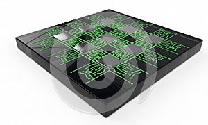 Multiple core cpu concept, 3d render