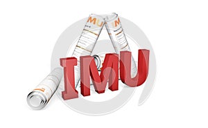 3D rendering `modello IMU tax` and text photo
