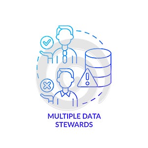 Multiple data stewards blue gradient icon photo