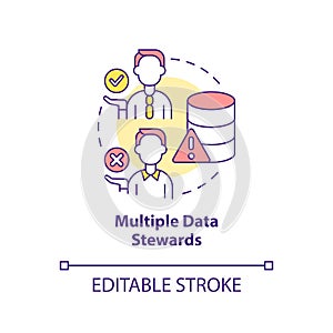 Multiple data stewards concept icon