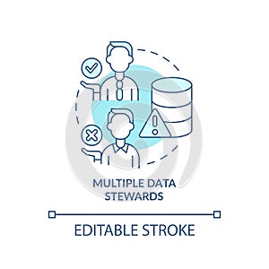 Multiple data stewards turquoise concept icon