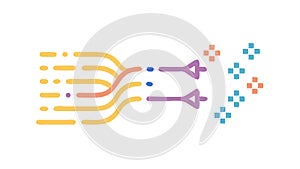 Multiple Data Streams Merging for Information Integration, vector design Generative AI