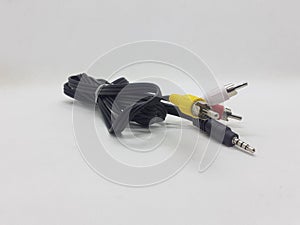 Electronic Cable in White Isolated Background