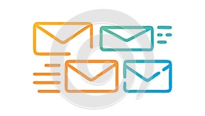 Multiple Emails Icon: Digital Communication Messaging, vector design Generative AI