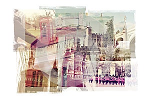 Multiple exposures of different landmarks in London, United King