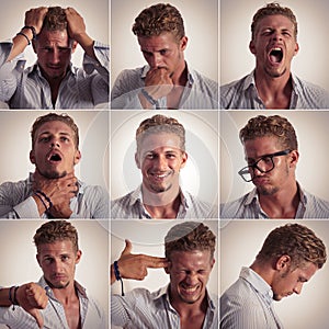 Multiple expression of a businessman