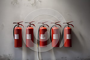 Multiple fire handheld protection extinguisher. Generate ai