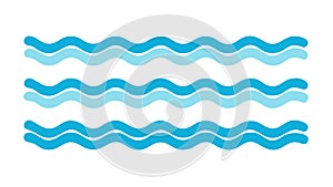Multiple Gentle Blue Wavy Lines Abstract Pattern, vector design Generative AI