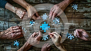 The Group Assembling Puzzle.AI generated image