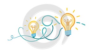 Multiple Ideas Lightbulbs: Creative Brainstorming Concept, vector design Generative AI