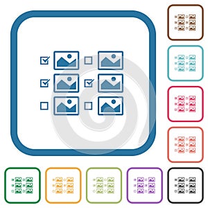 Multiple image selection with checkboxes simple icons
