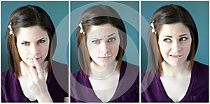 Multiple images of a young woman