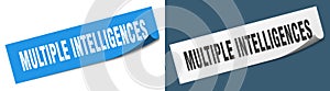 multiple intelligences sticker. multiple intelligences sign set.