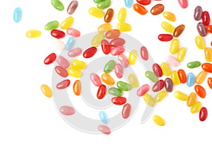 Multiple jelly bean candy sweets composition