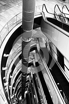 Multiple levles of Escalators photo