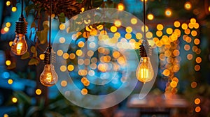 Multiple Light Bulbs Hanging From Ceiling