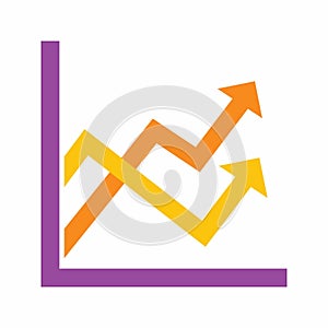Multiple Line Graph icon vector image.