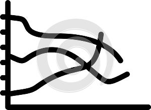 Multiple Line Graph Vector Icon