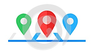 Multiple Location Map Pins Icon Set, vector design Generative AI