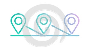 Multiple Location Pin Icons, for Maps, Navigation, and Point of Interest, vector design Generative AI