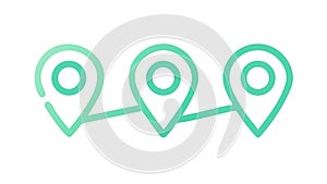 Multiple Location Pins Icon, Navigation and Geographical Points, vector design Generative AI