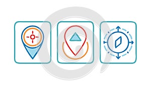 Multiple Location Pins for Navigation and Mapping, vector design Generative AI