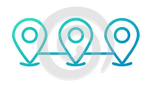 Multiple location pins, symbolizing points of interest and navigation, vector design Generative AI