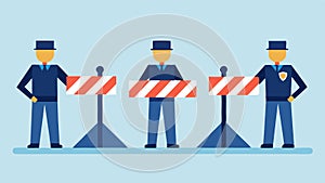 Multiple Locations Several officers working simultaneously at different corners of a blockedoff street with clear