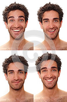 Multiple male expressions