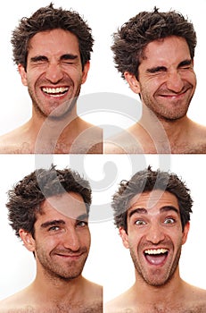 Multiple male expressions