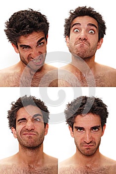 Multiple male expressions