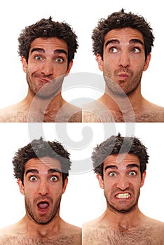 Multiple male expressions