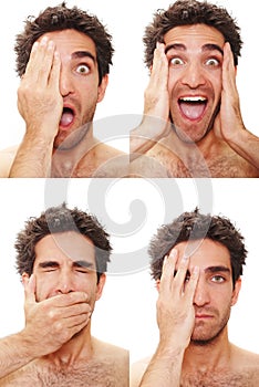 Multiple male expressions