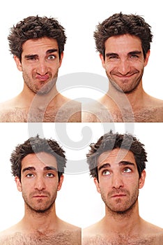 Multiple male expressions