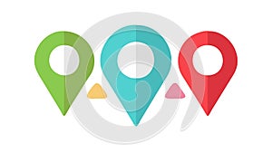 Multiple Map Pins Icon for Location and Geographic Points, vector design Generative AI