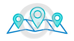 Multiple Map Pins, Location Tracking GPS, vector design Generative AI